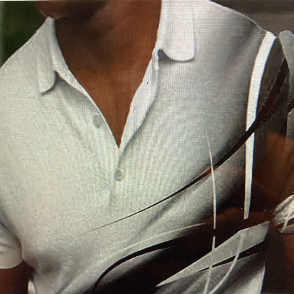 black grey white 3d pattern men's casual polo ss ltwt shirt 40b New Unworn